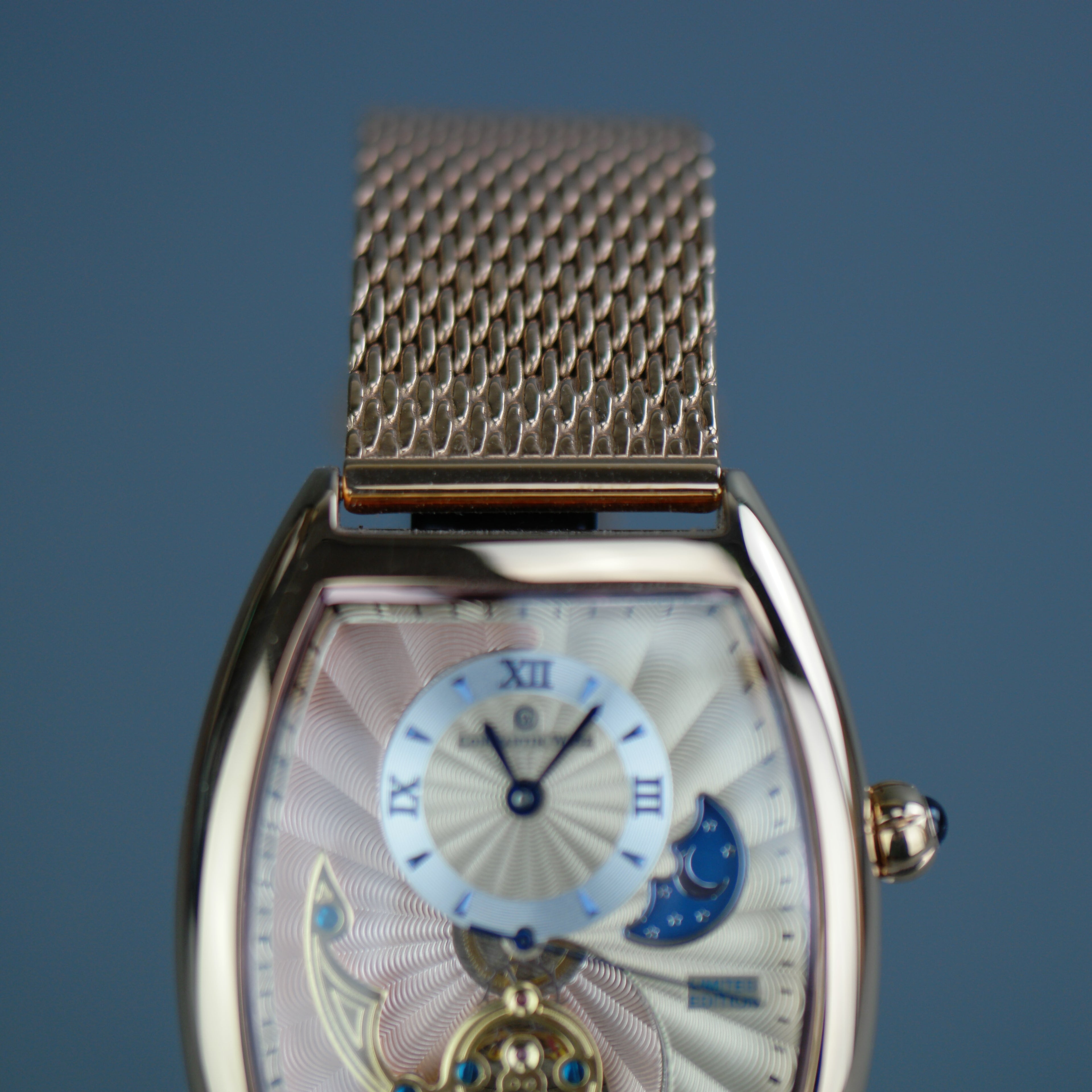 Constantin Weisz Limited Edition automatic gold plated wrist watch with leather strap