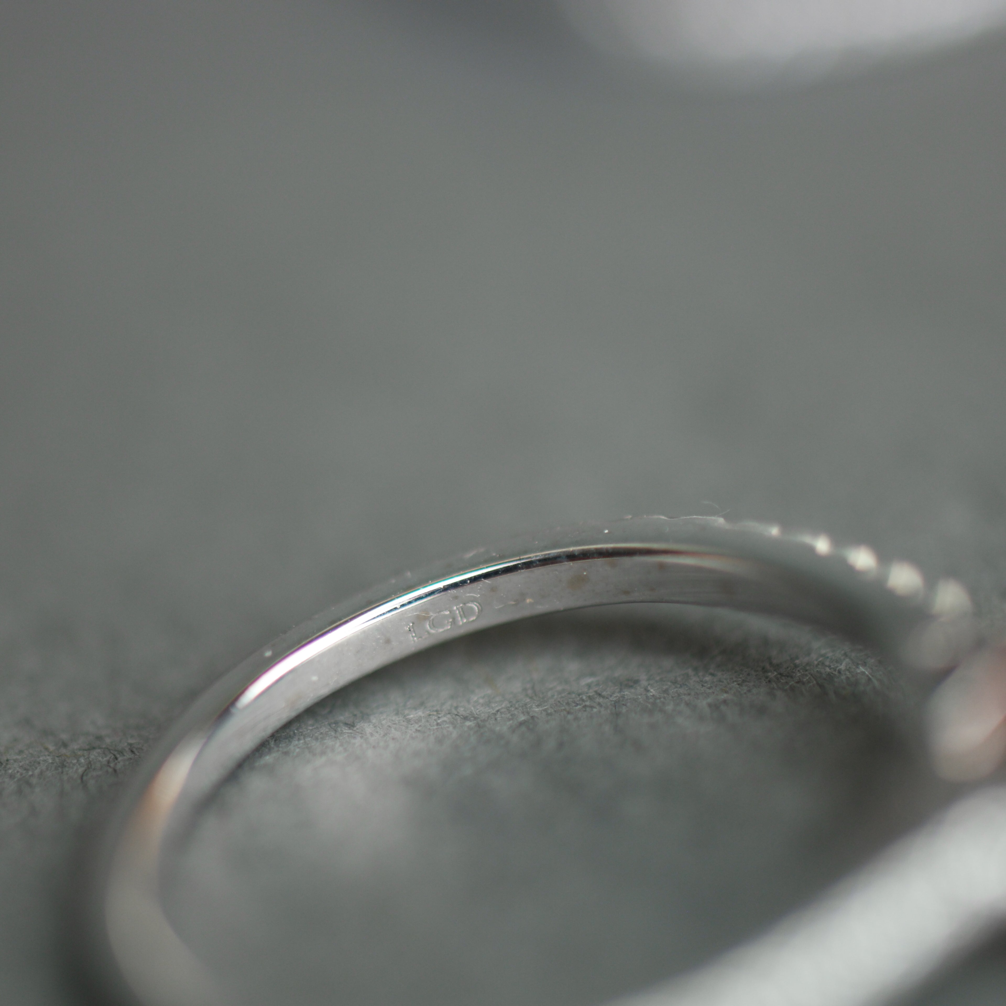 14ct White Gold 1.00ct Pink Cushion and 0.50ct White Round Lab-Grown Diamond Rings set