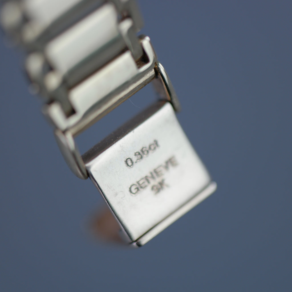 Geneve Ladies Solid 9ct Gold wristwatch - Diamond Bezel - Sapphire Crystal - Roman Dial - UK Hallmarked