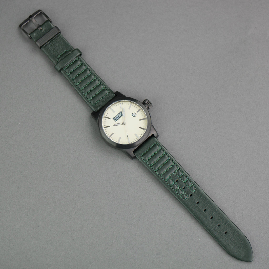 Barbour International Halsted wrist watch brown dial with date and leather strap
