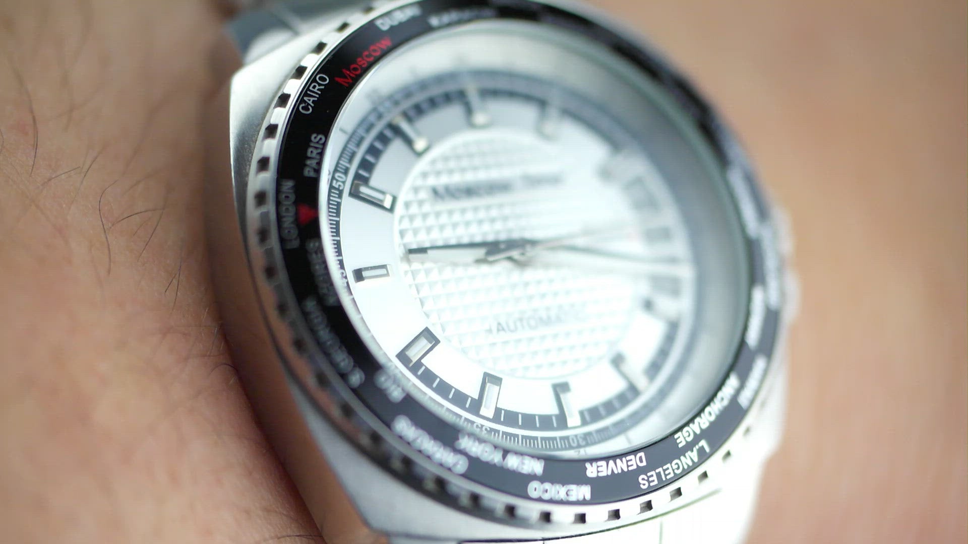 Moscow Time a world timer Gent's Automatic wrist watch with bracelet