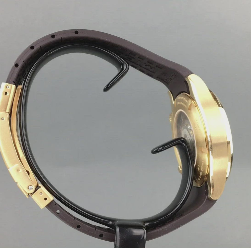 Mido Multifort Gold plated Automatic 25 Jewels wrist watch with rubber strap