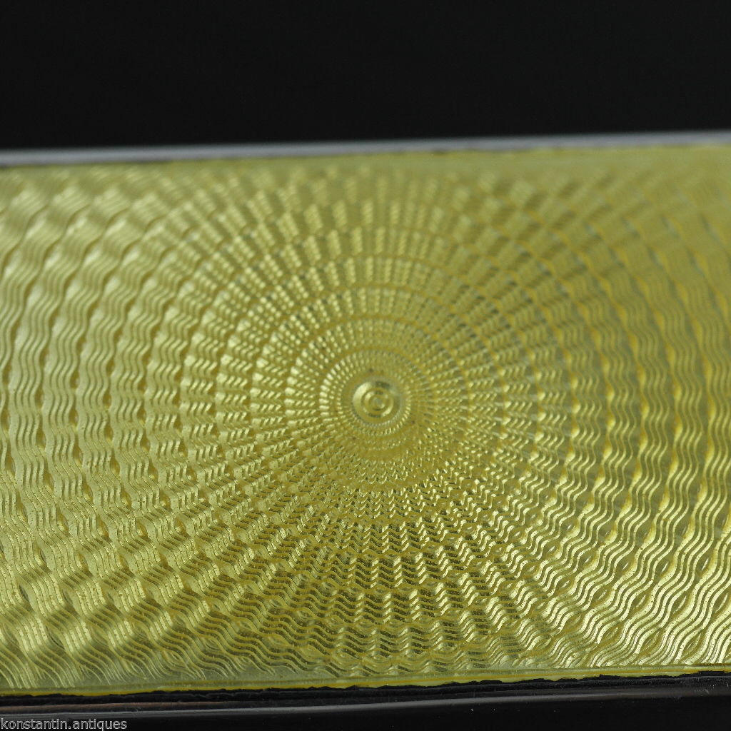 Vintage 1927 sterling silver yellow guilloche enamel brush Birmingham British