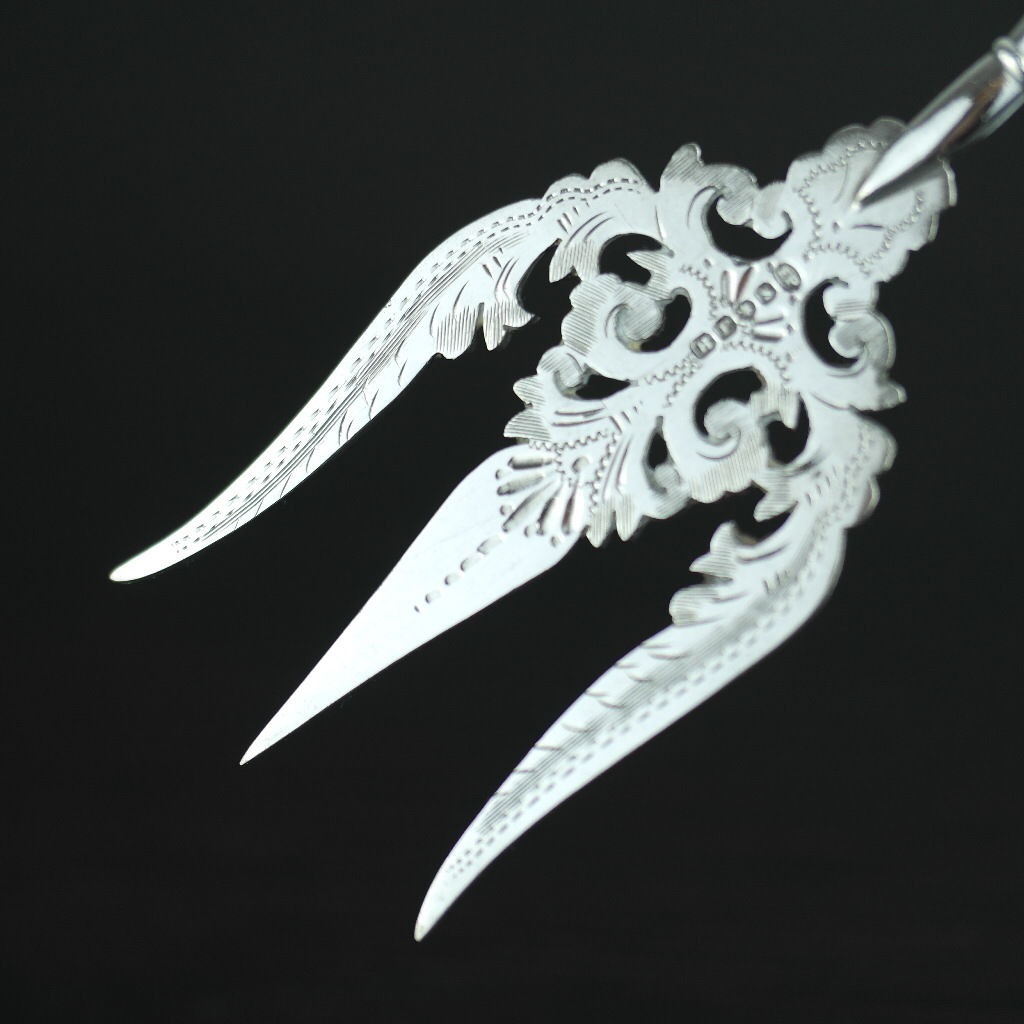 Antique silver plated fork with black solid wood handle British Empire