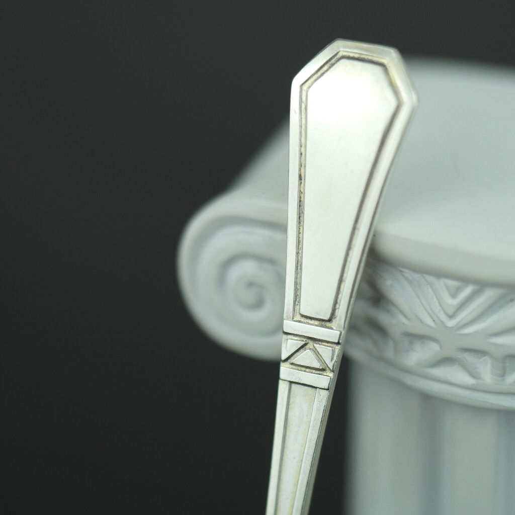 Antique enamel picture solid silver spoon German Dusseldorf Konsthalle 800