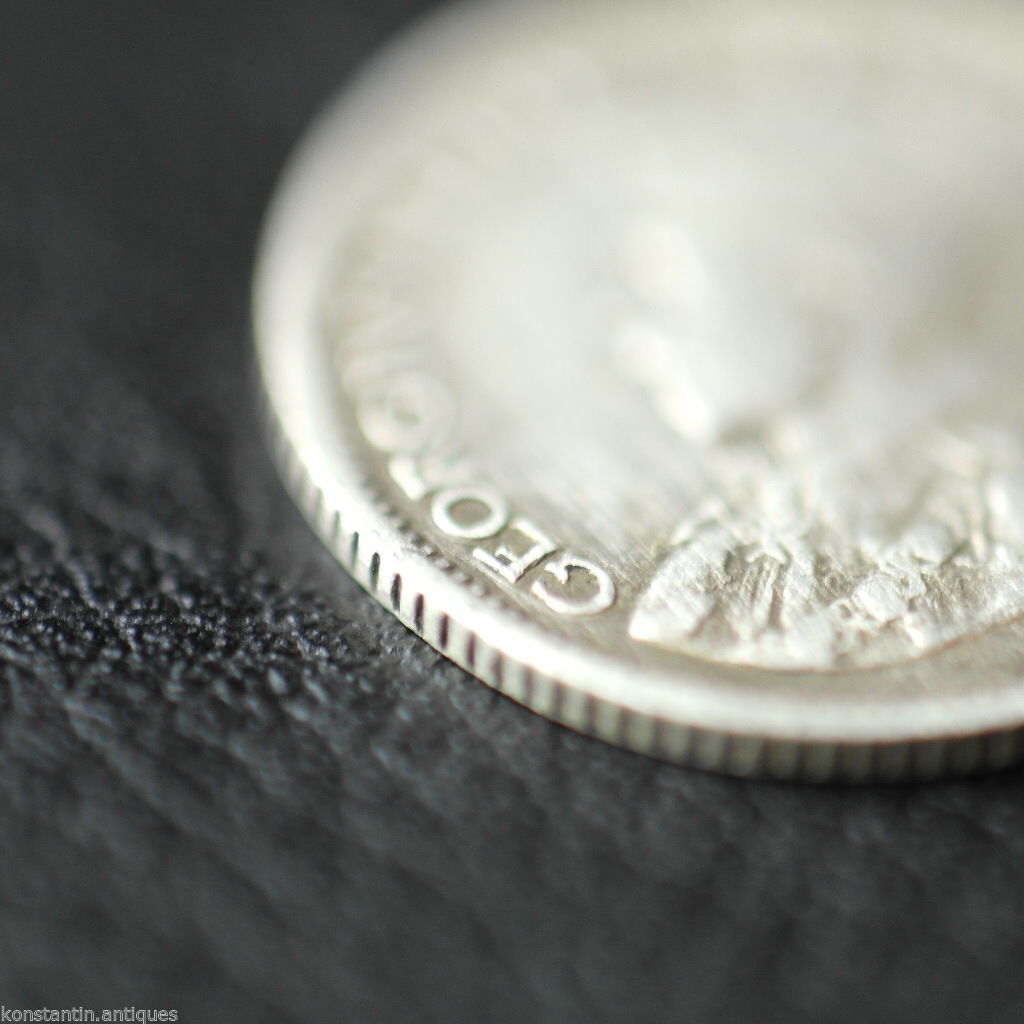 Antique 1914 silver coin 10 cents King George V of British Empire Canada