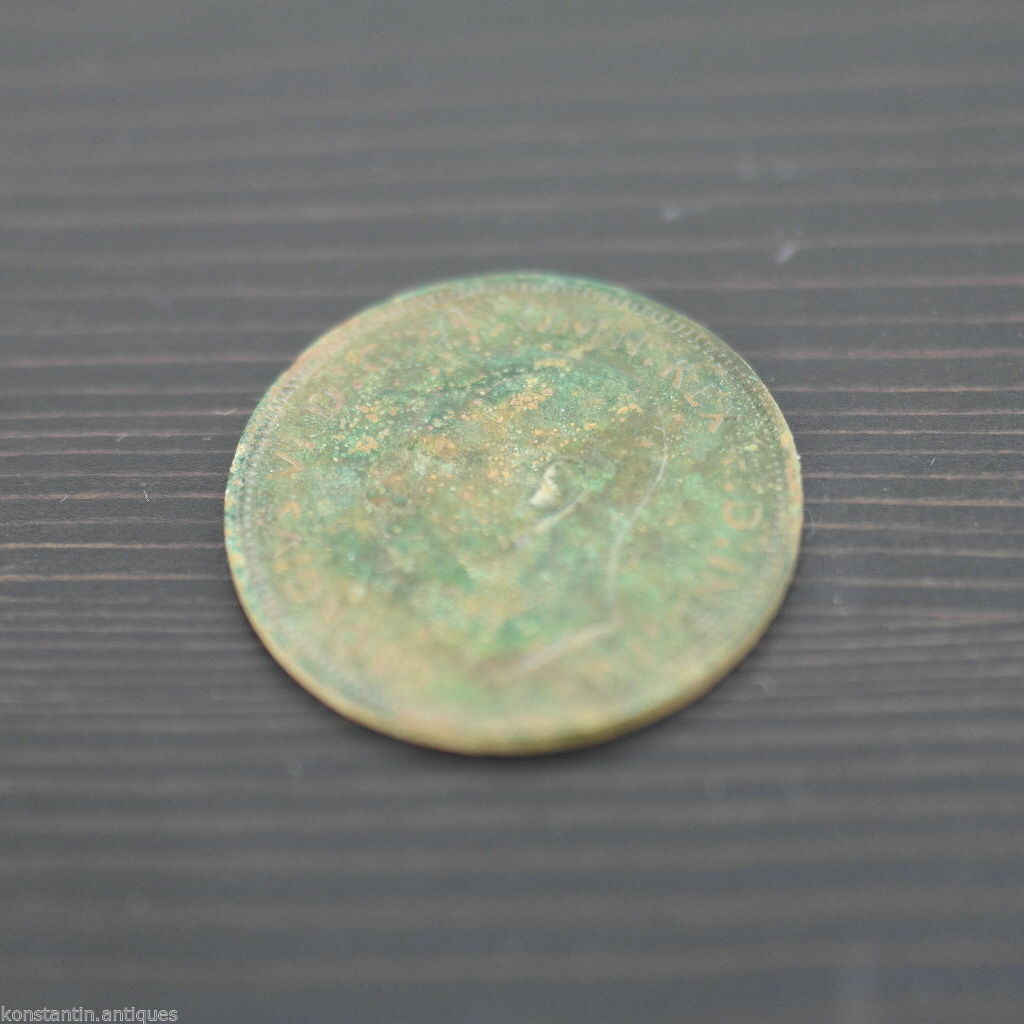 Vintage 1938 coin one penny  George Vl of Great British Empire London 20thC