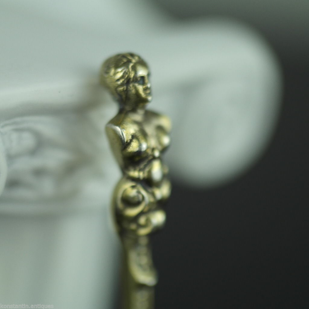 Antique 1835 gold plated solid silver 20 Kreuzer coin spoon Francis II Holy Roman Emperor 800 German