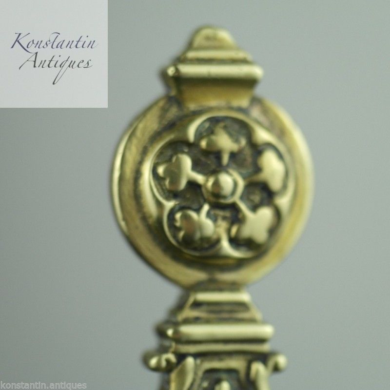 Antique solid brass letter opener / page turner Royal British Empire nice great