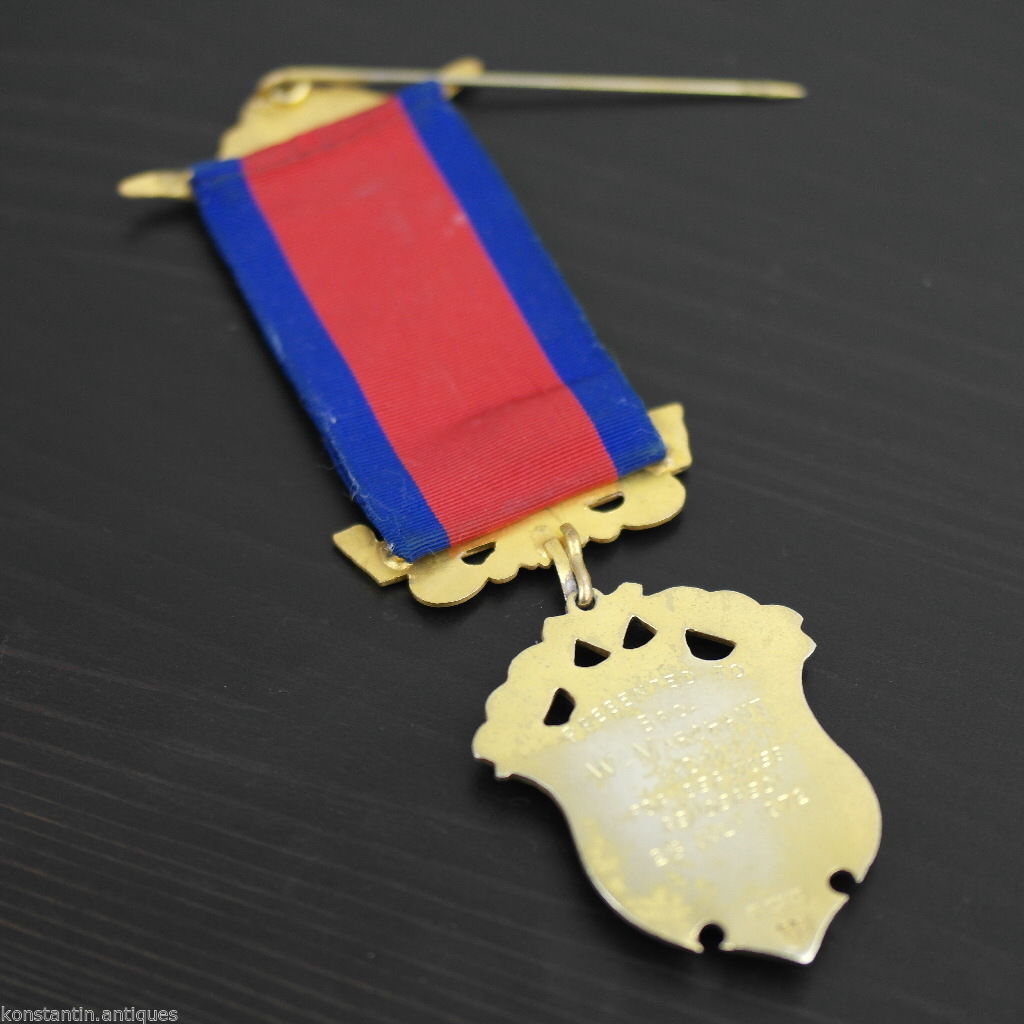 Vintage 1972 medalla chapada en oro de plata maciza Birmingham PRIMO RAOB Wyvern lodge