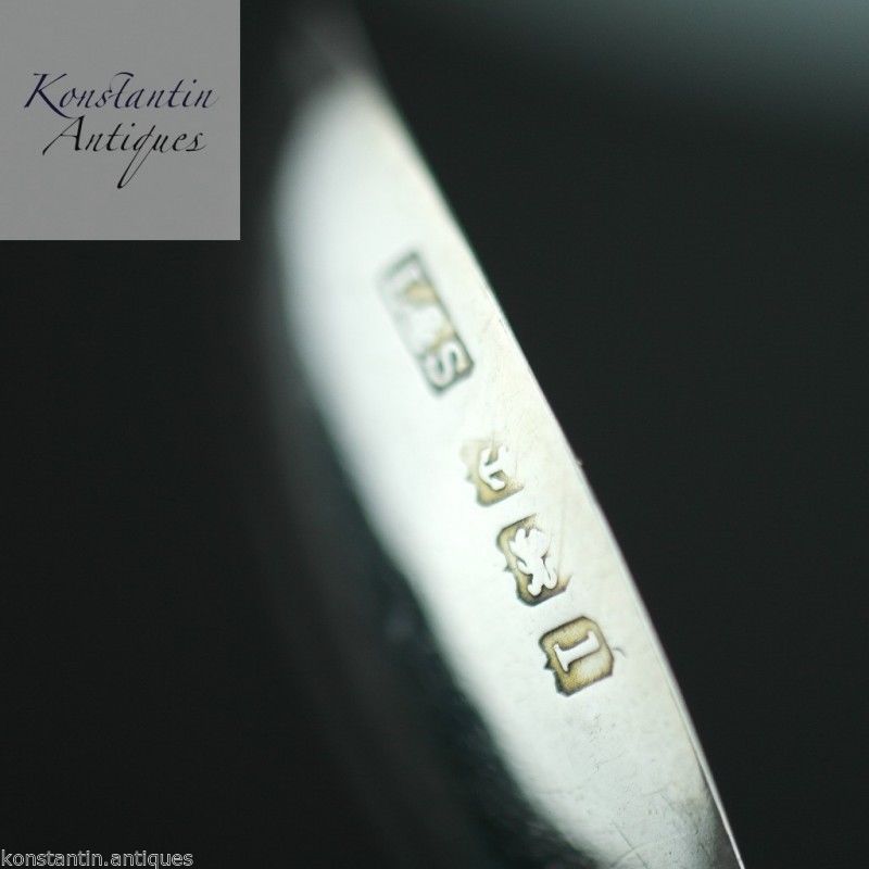 Antiker Salblöffel aus Sterlingsilber aus dem Jahr 1910, Birmingham, Britisches Empire