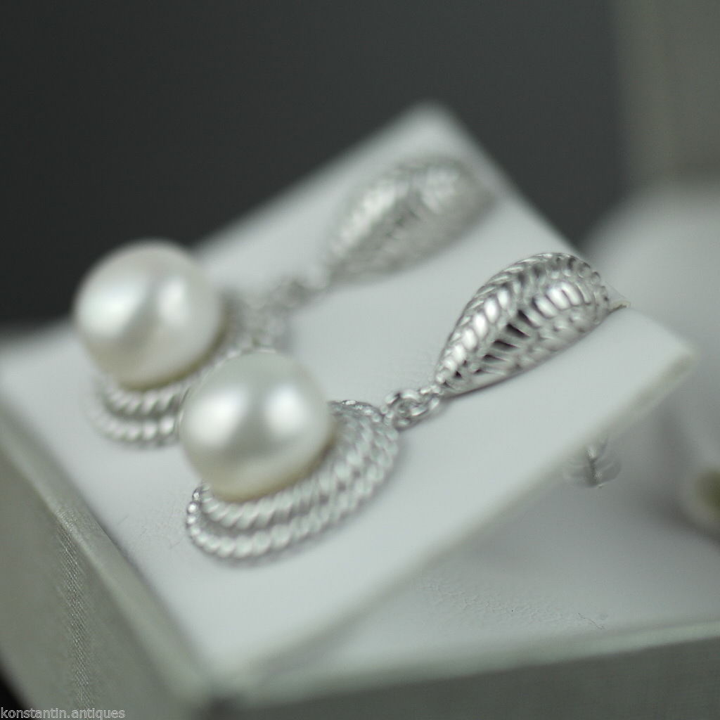 Stilvolle Sterlingsilber-Zuchtperlenohrringe CZ Lucoral 925