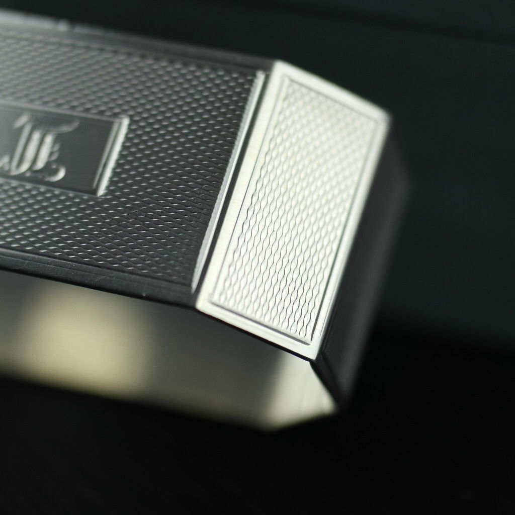 Vintage 1940 anillo de servilleta de plata de ley Birmingham Morse Watford JL regalo sólido