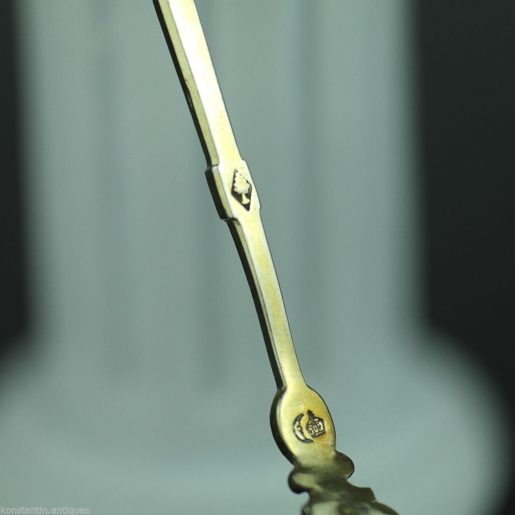 Antique 1808 gold plated solid silver 20 Kreuzer coin spoon Franciscvs Austrian Empire 800