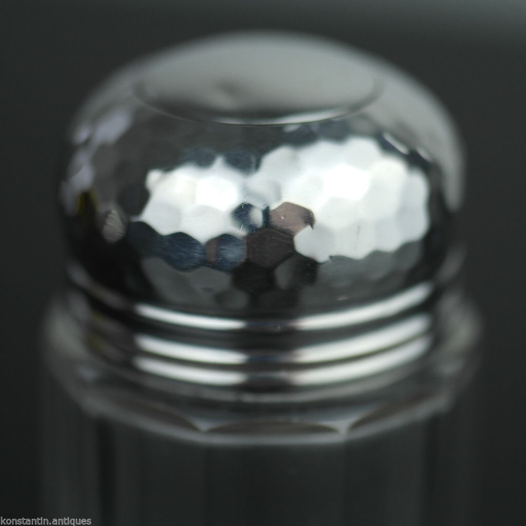 Antique 1906 cut glass vanity bottle solid silver lidl made in London