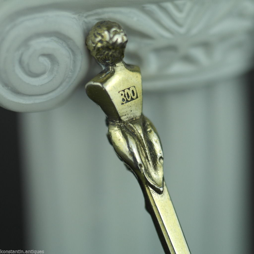 Antiker 20-Kreuzer-Münzlöffel aus vergoldetem Silber von 1763, Theresia, Österreichisches Kaiserreich, 800