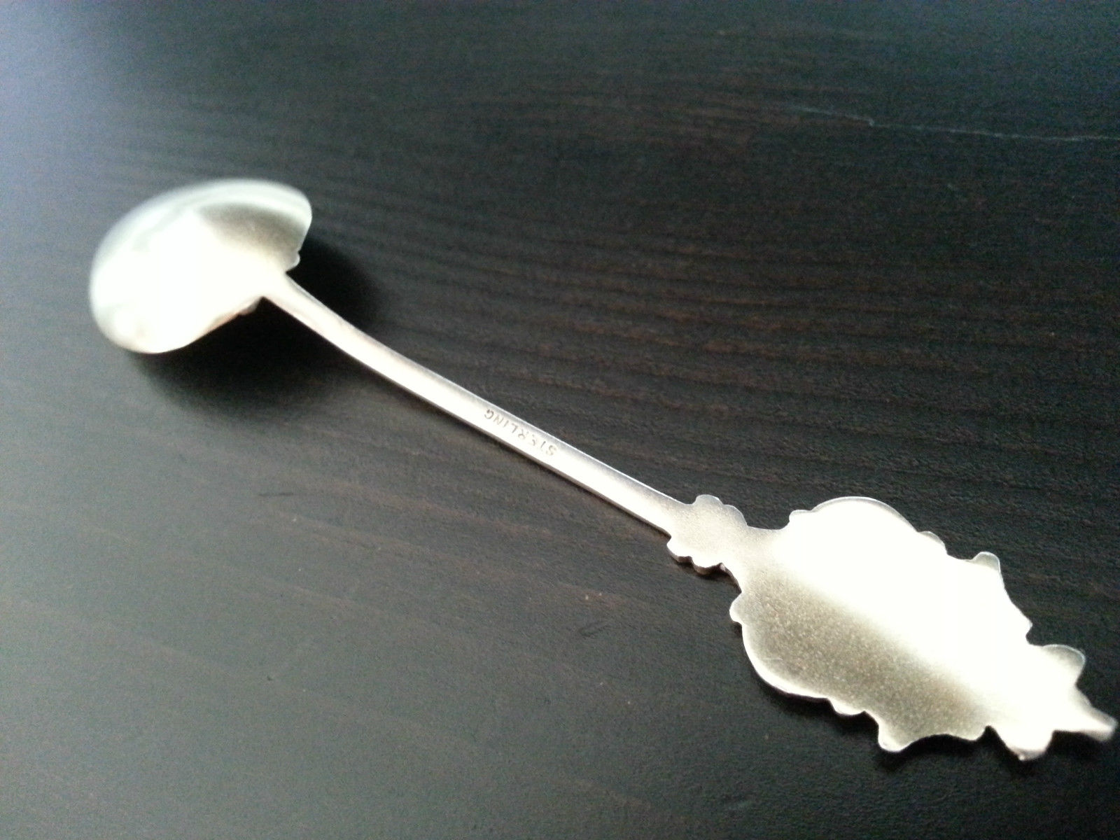 Antiker Emaille-Löffel aus vergoldetem Sterlingsilber, Montreal, Kanada