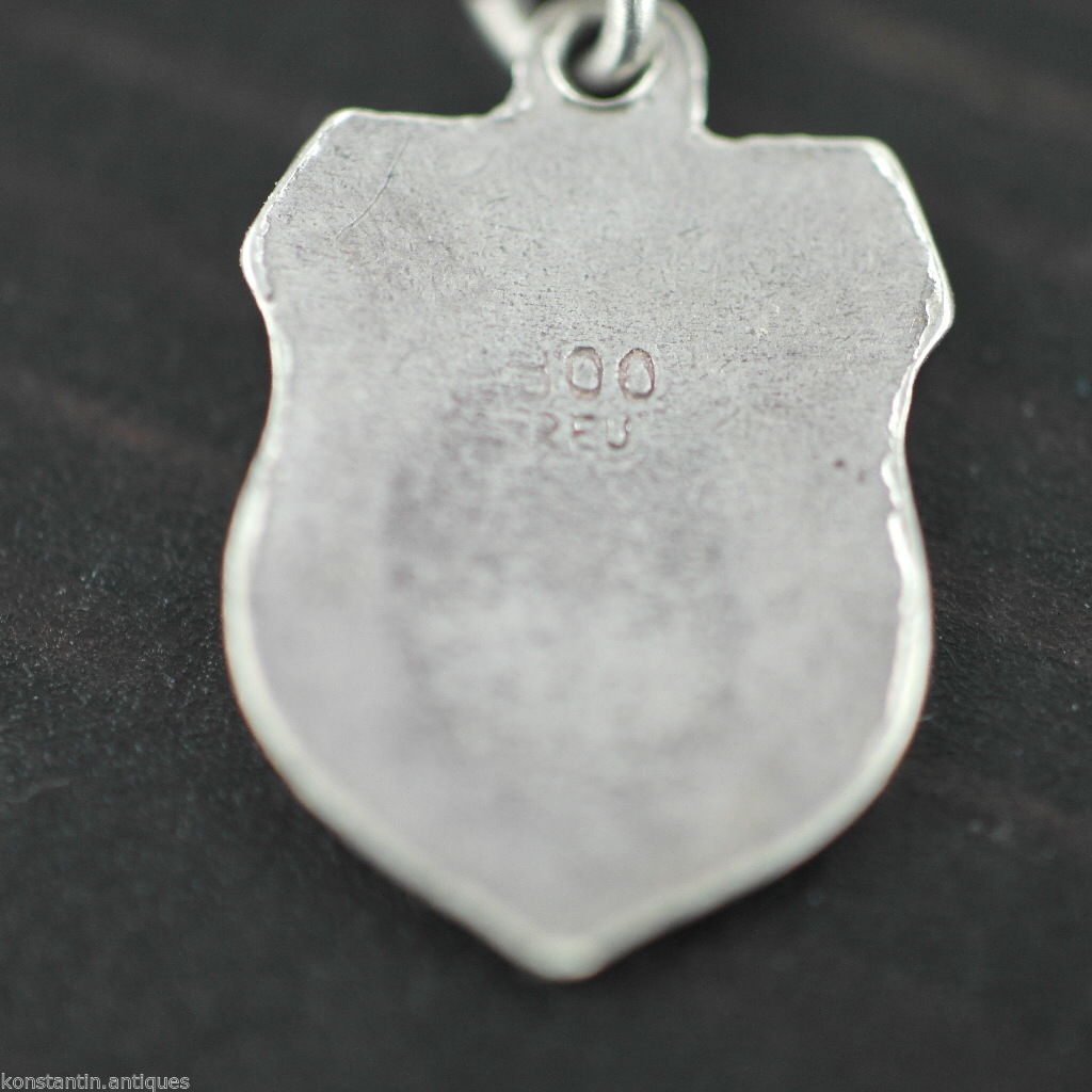 Vintage Saarbrücken Emaille 800 REU Silber Charm-Anhänger