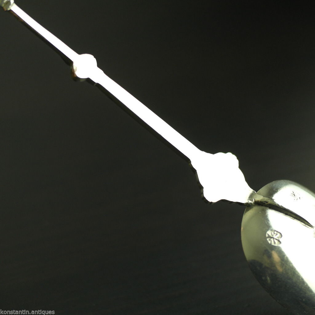 Cuchara de unción grande de plata de ley HANAU antigua del siglo XIX