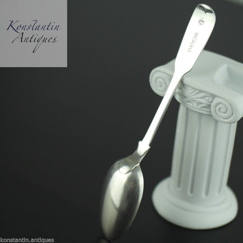 Cuchara antigua de plata de ley del siglo XIX S London 1850 Victorian Duty