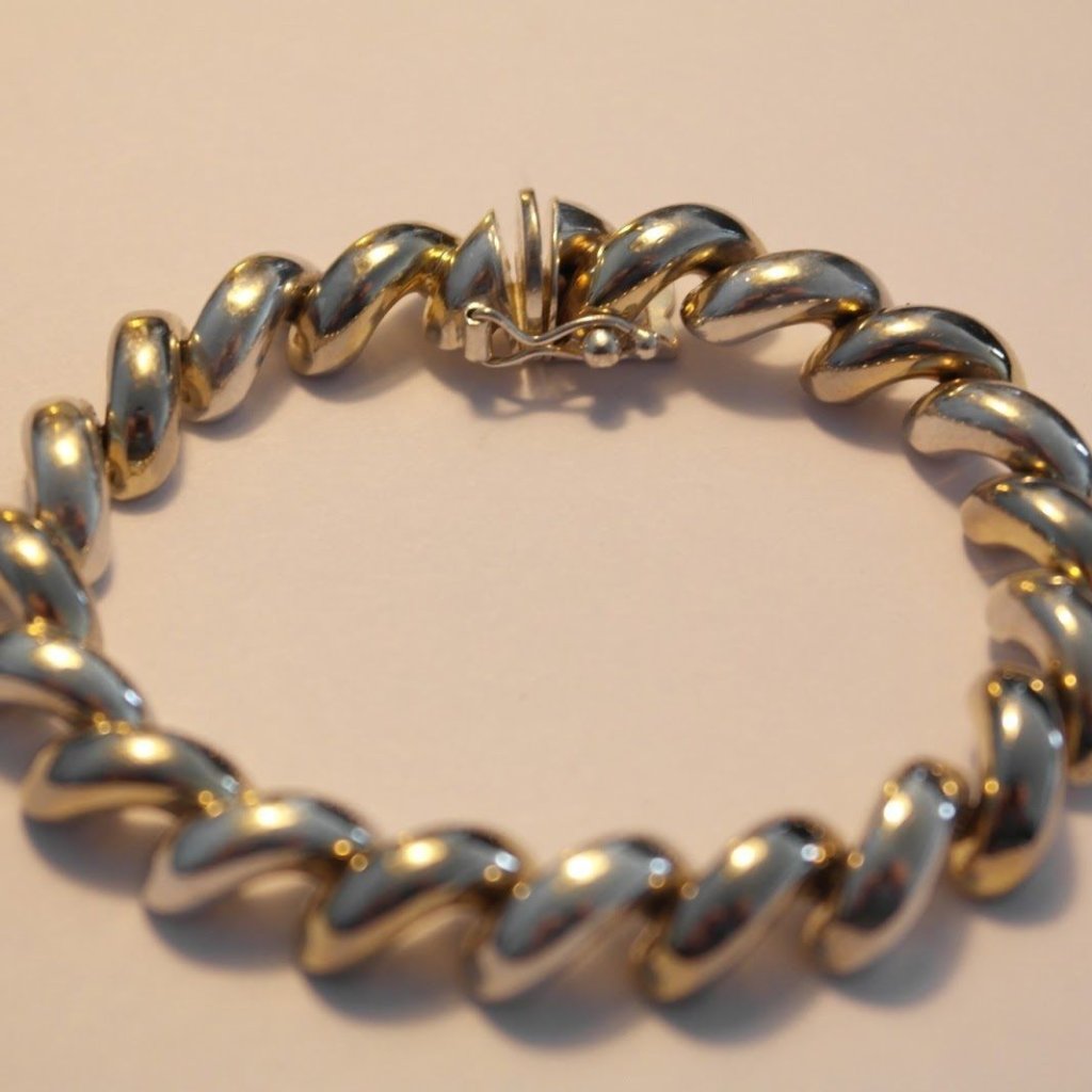 Pulsera vintage de cadena de serpiente de plata de ley ITALIA 925 