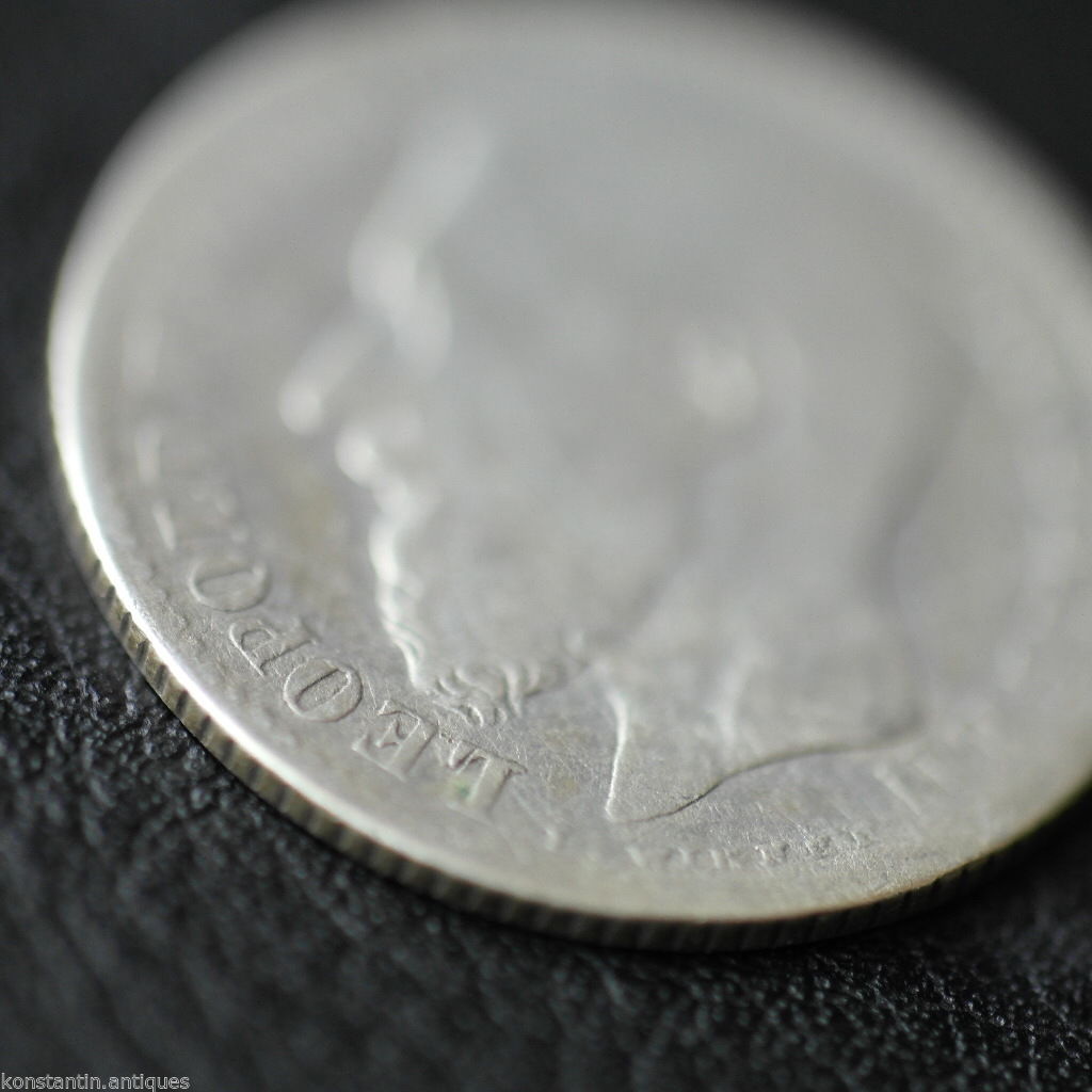 Antike 1887 massive Silbermünze 1 Franken Leopold II Koning Der Belgen Eendracht Maakt Ma