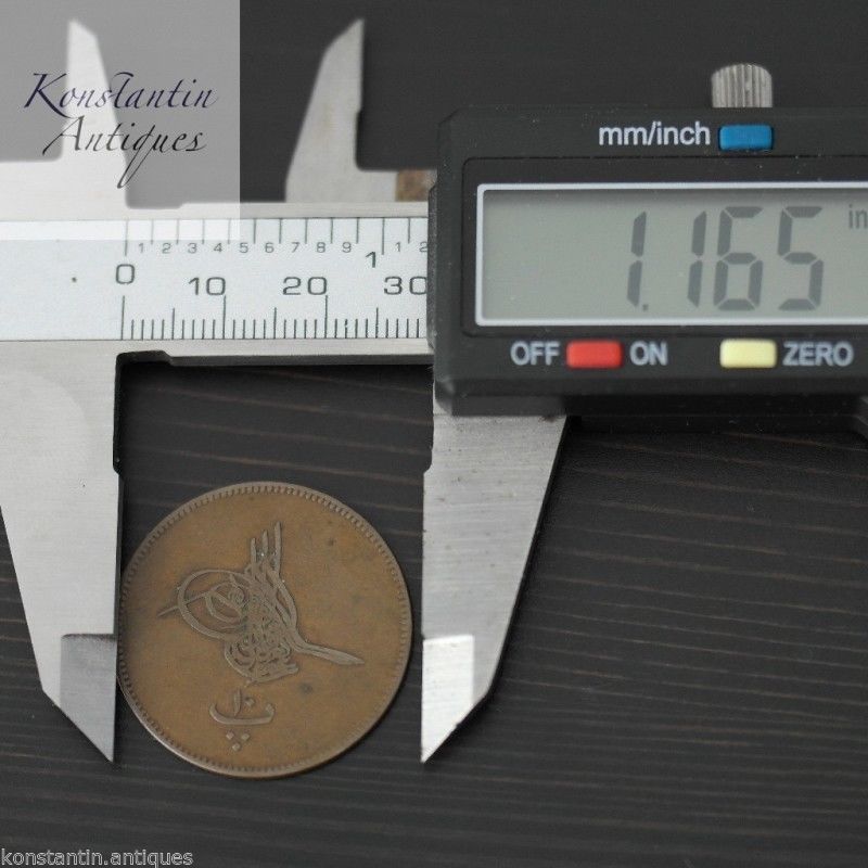 Antikes Ägypten 1864 n. Chr. Bronze 10 Para Münze Osmanisches Reich Abdul Aziz