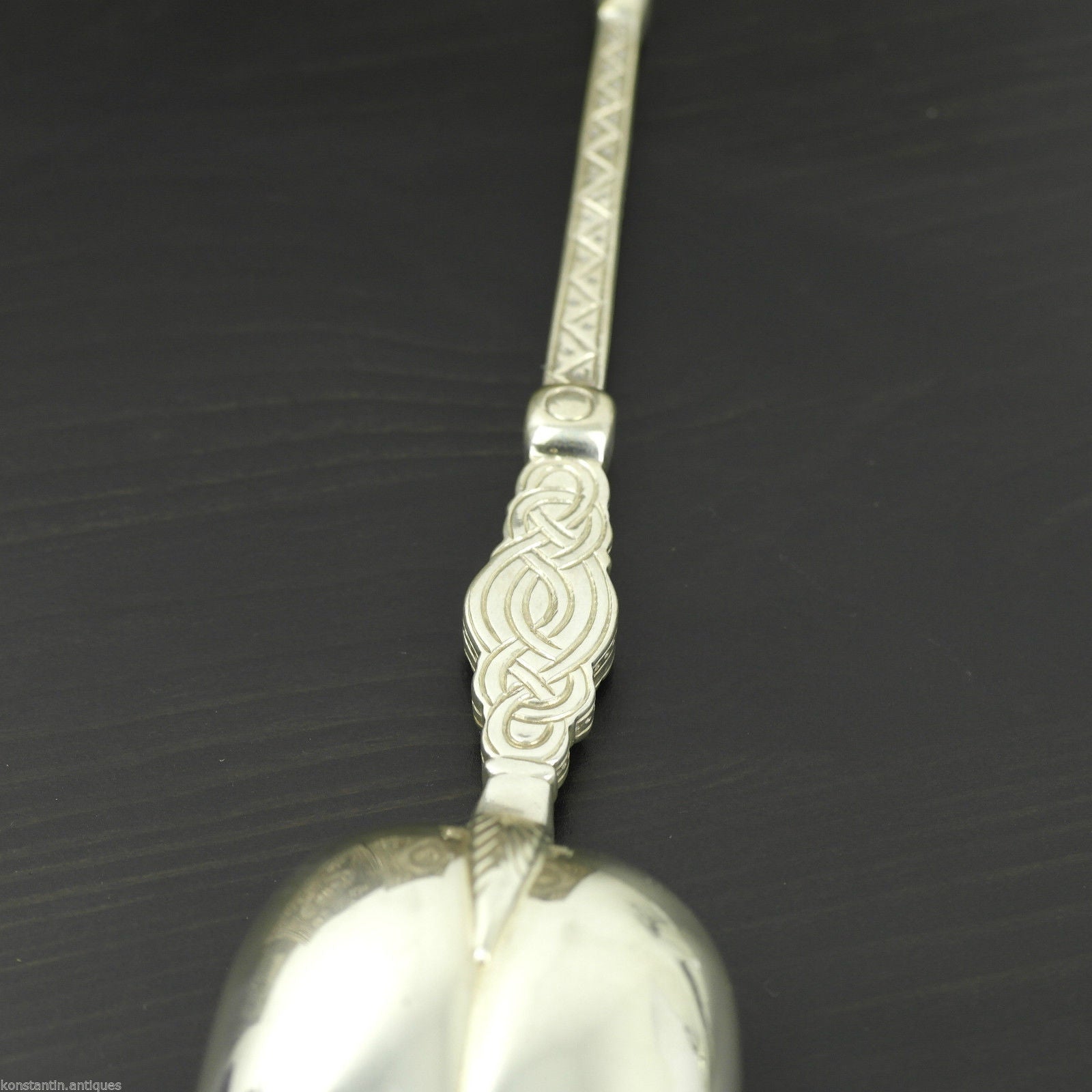 Cuchara de unción de plata de ley antigua de 1902 de 250 mm Coronación Real de Londres