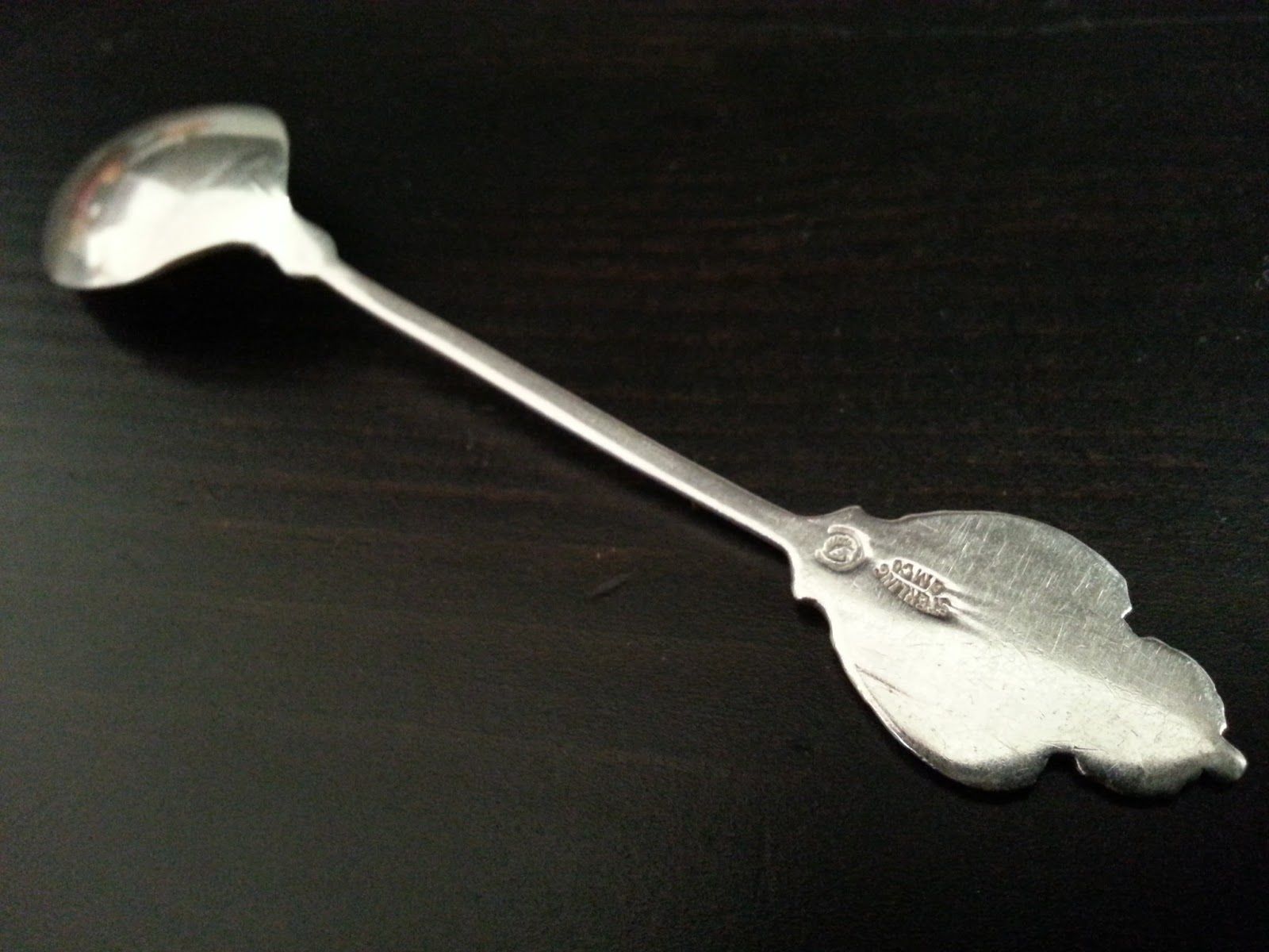 Cuchara de plata esterlina esmaltada Art Déco Hamilton Canadá BMco