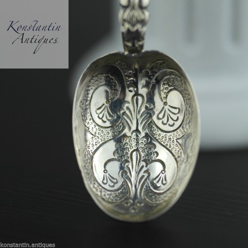 Antiker Salblöffel aus Sterlingsilber aus dem Jahr 1910, Birmingham, Britisches Empire