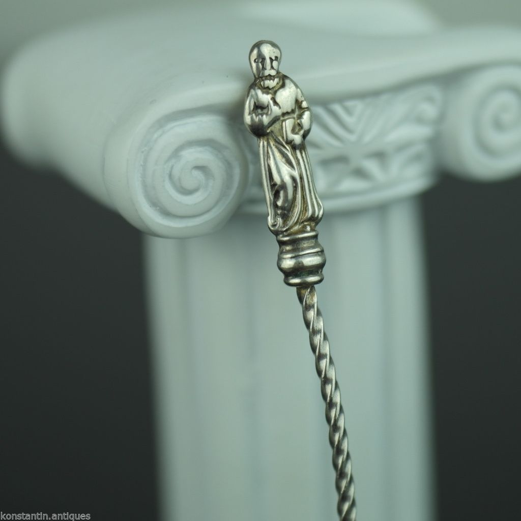 Antique 1897 sterling silver spoon William Devonport Apostle shell