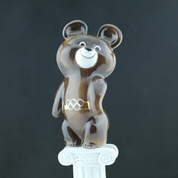 Vintage Moscow 1980 Olympic Games symbol Bear Mascot USSR Dulevo porcelain gift