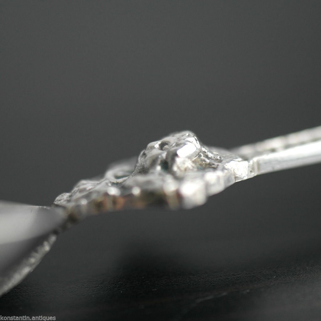 Cuchara de unción grande de plata de ley HANAU antigua del siglo XIX