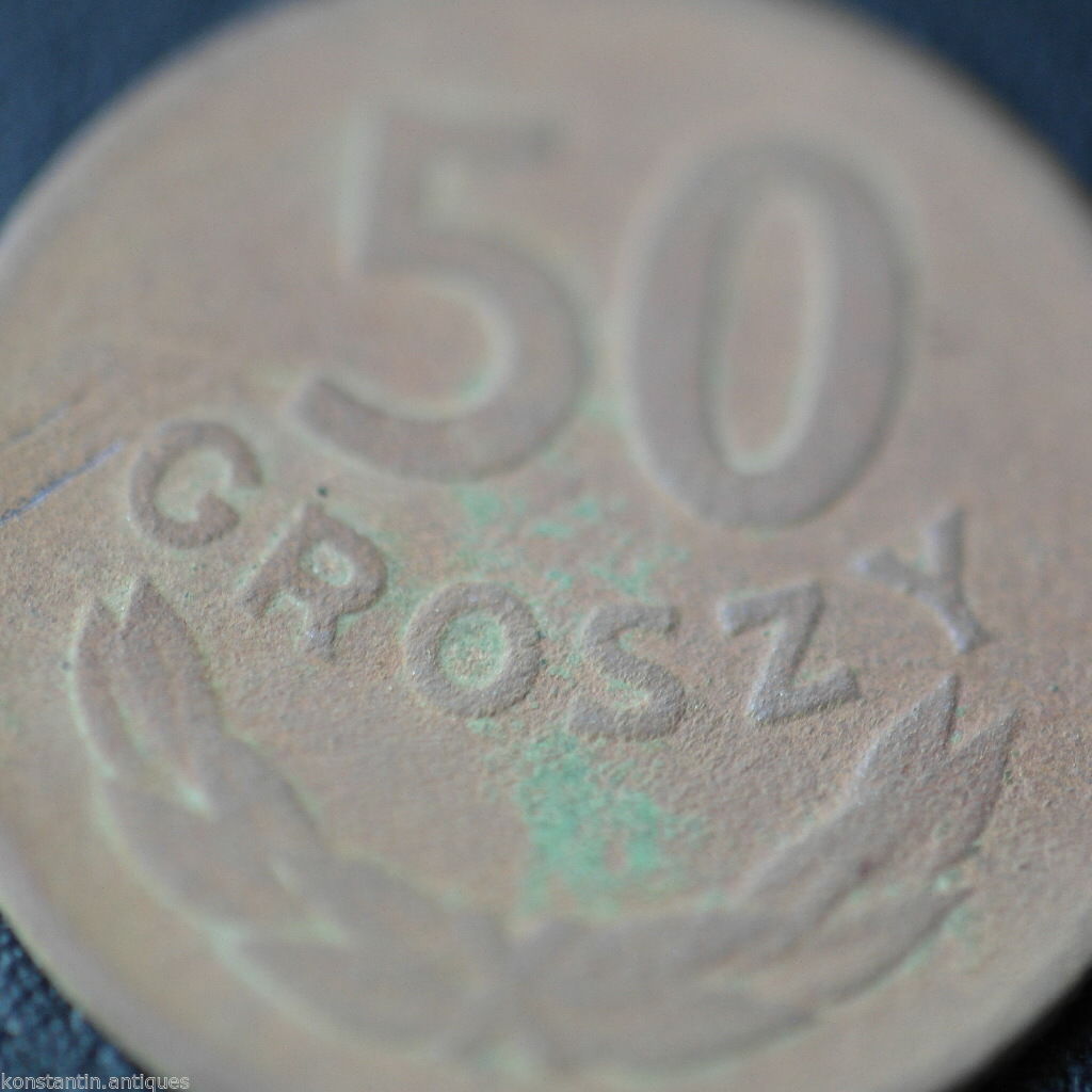 Vintage 1949 coin 50 grosze President Bolesław Bierut of Republic of Poland 20th