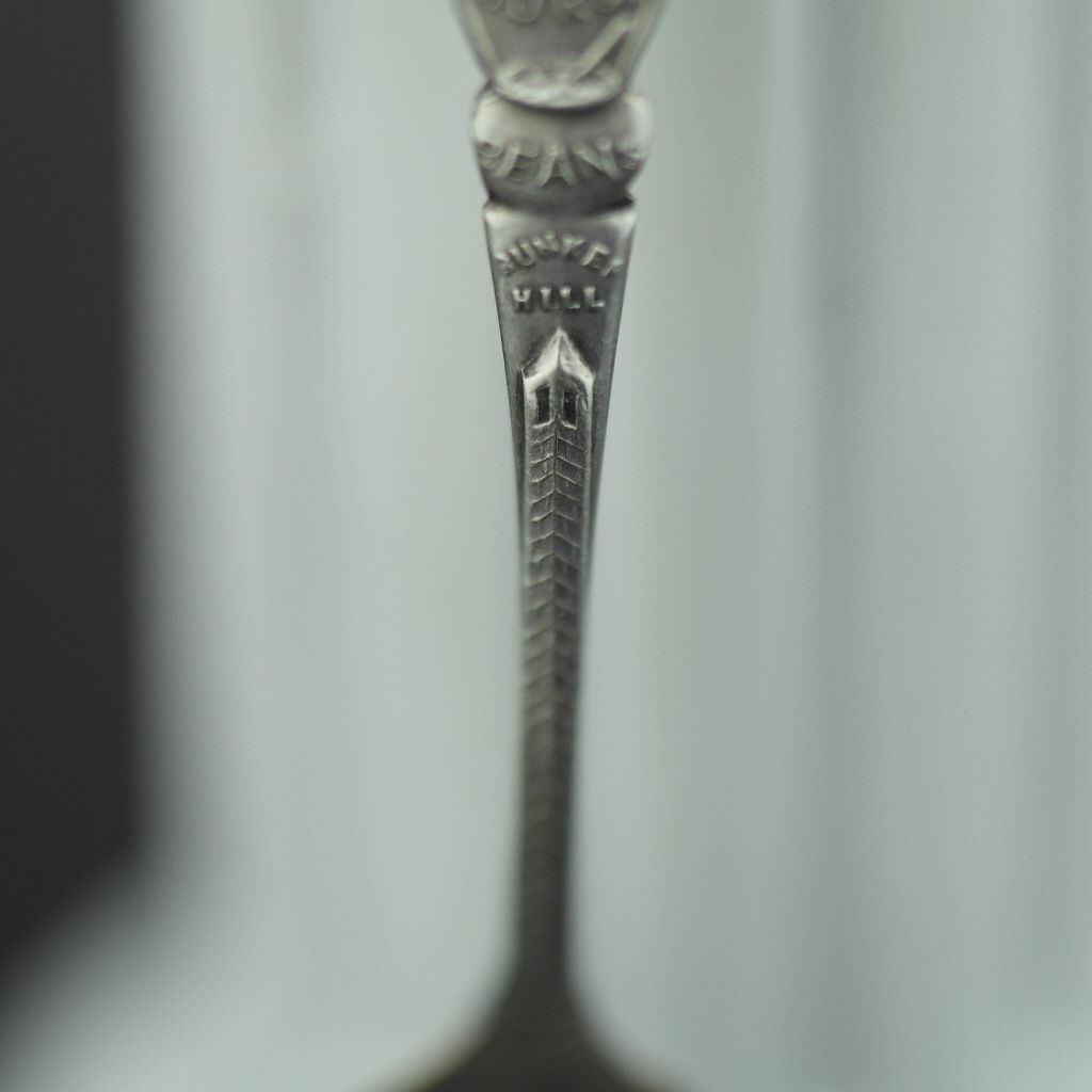 Antique sterling silver spoon picture The Boston Hub USA Old South Church 1775