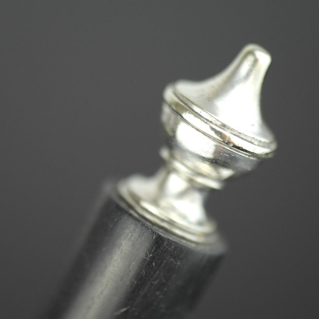 Antique silver plated fork with black solid wood handle British Empire