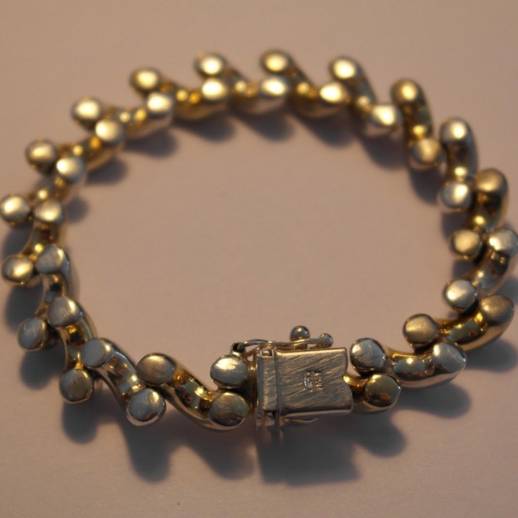 Pulsera vintage de cadena de serpiente de plata de ley ITALIA 925 