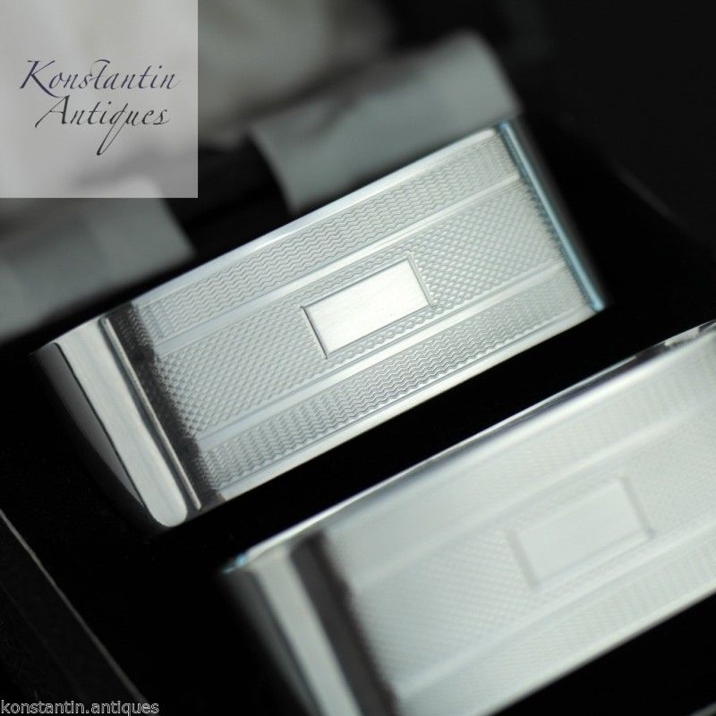 Vintage / Retro 1956 sterling silver napkin rings set of 2 two box Birmingham