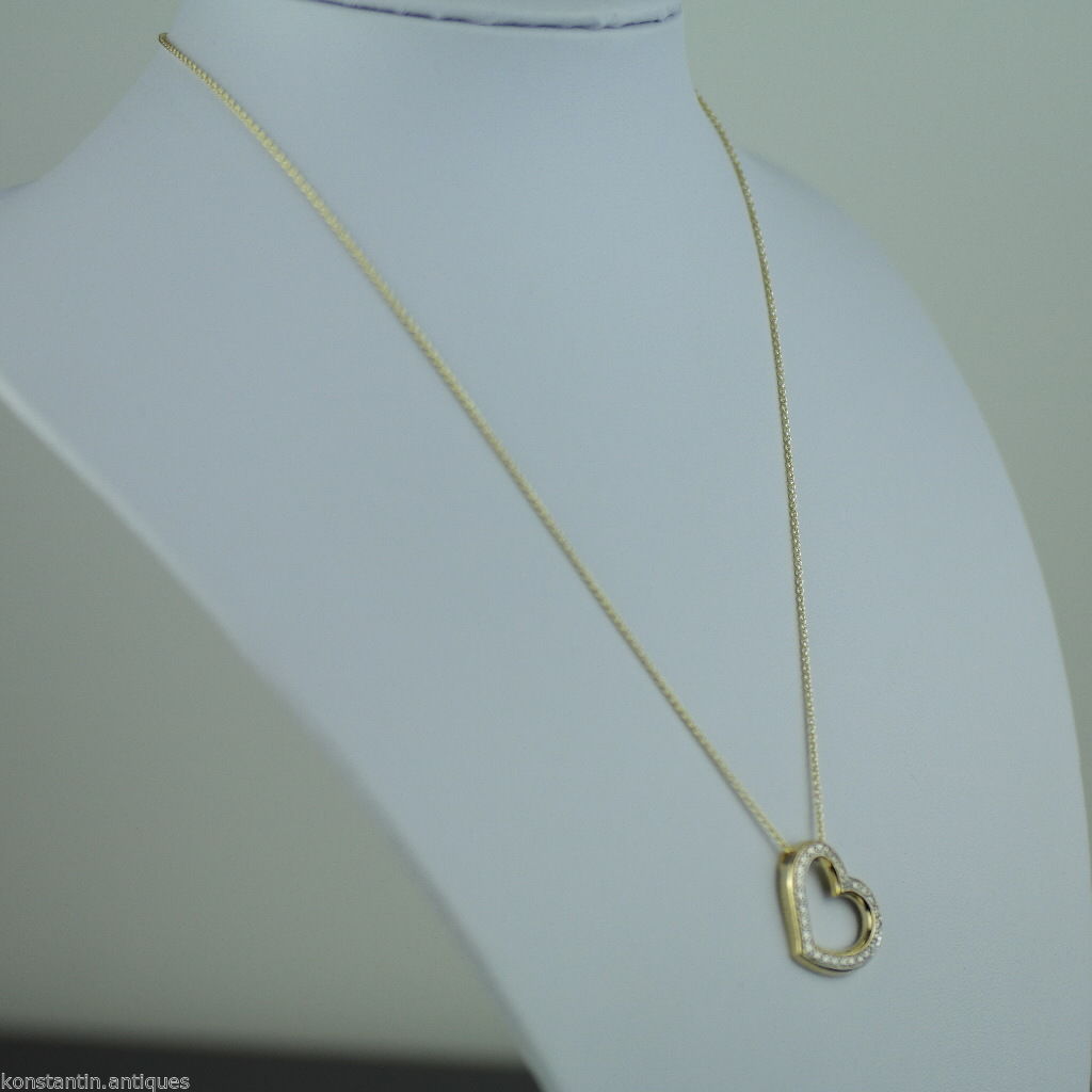 Sterling silver 18ct Gold over Heart pendant with diamonds on chain