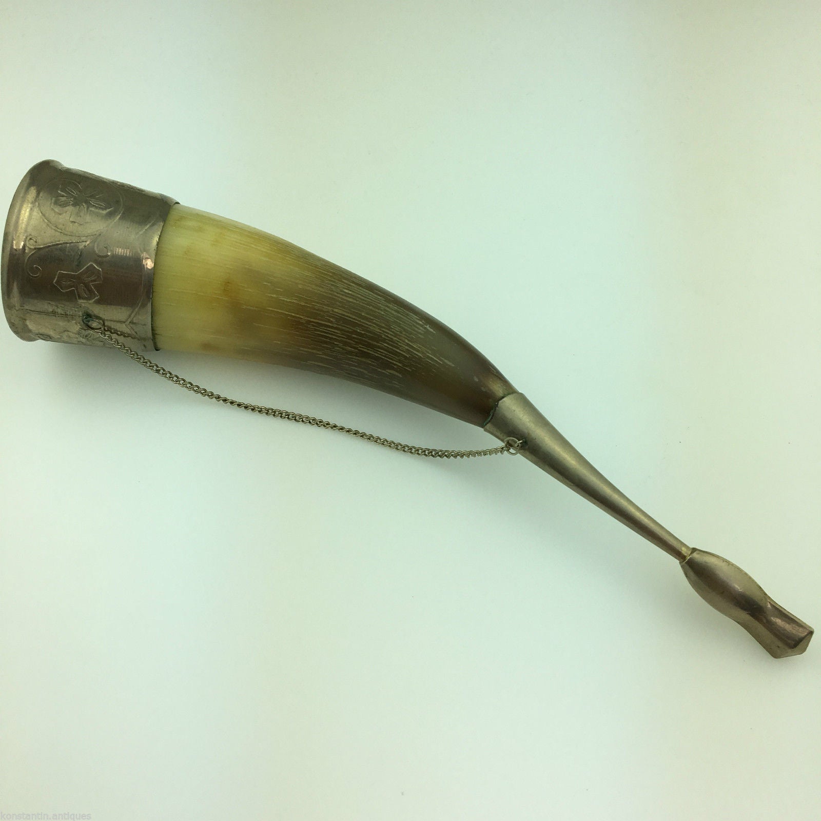 Vintage Caucasian Drinking Horn Cup for Wine Vodka Cognac