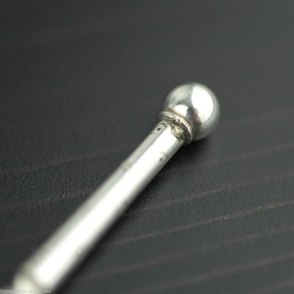 Antique 1868 solid silver coin spoon French Empire Napoleon III 1 Franc