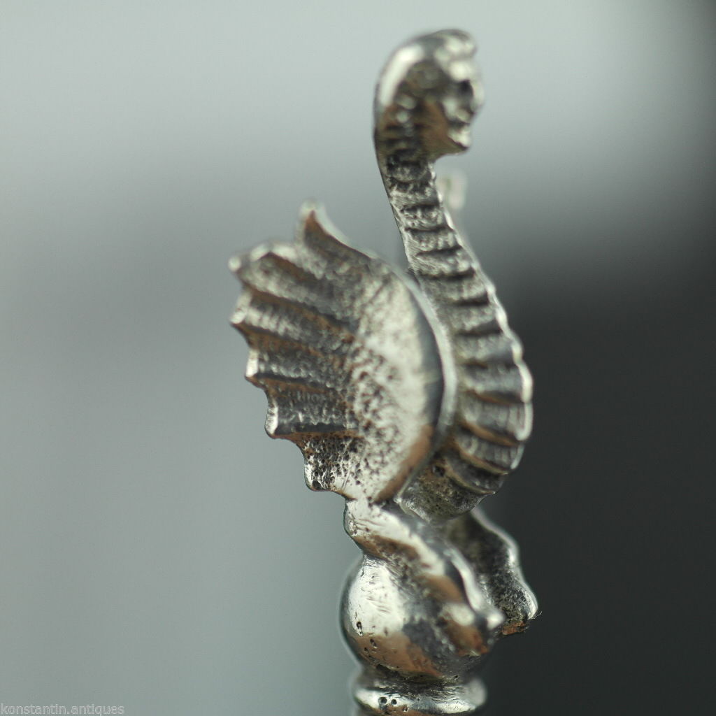 Antique solid silver coin spoon Ottoman Empire Turkey Kurush Islamic harpy rare