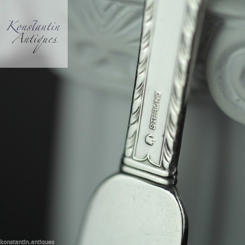 Antikes Buttermesser aus Sterlingsilber, B, amerikanischer Indianer