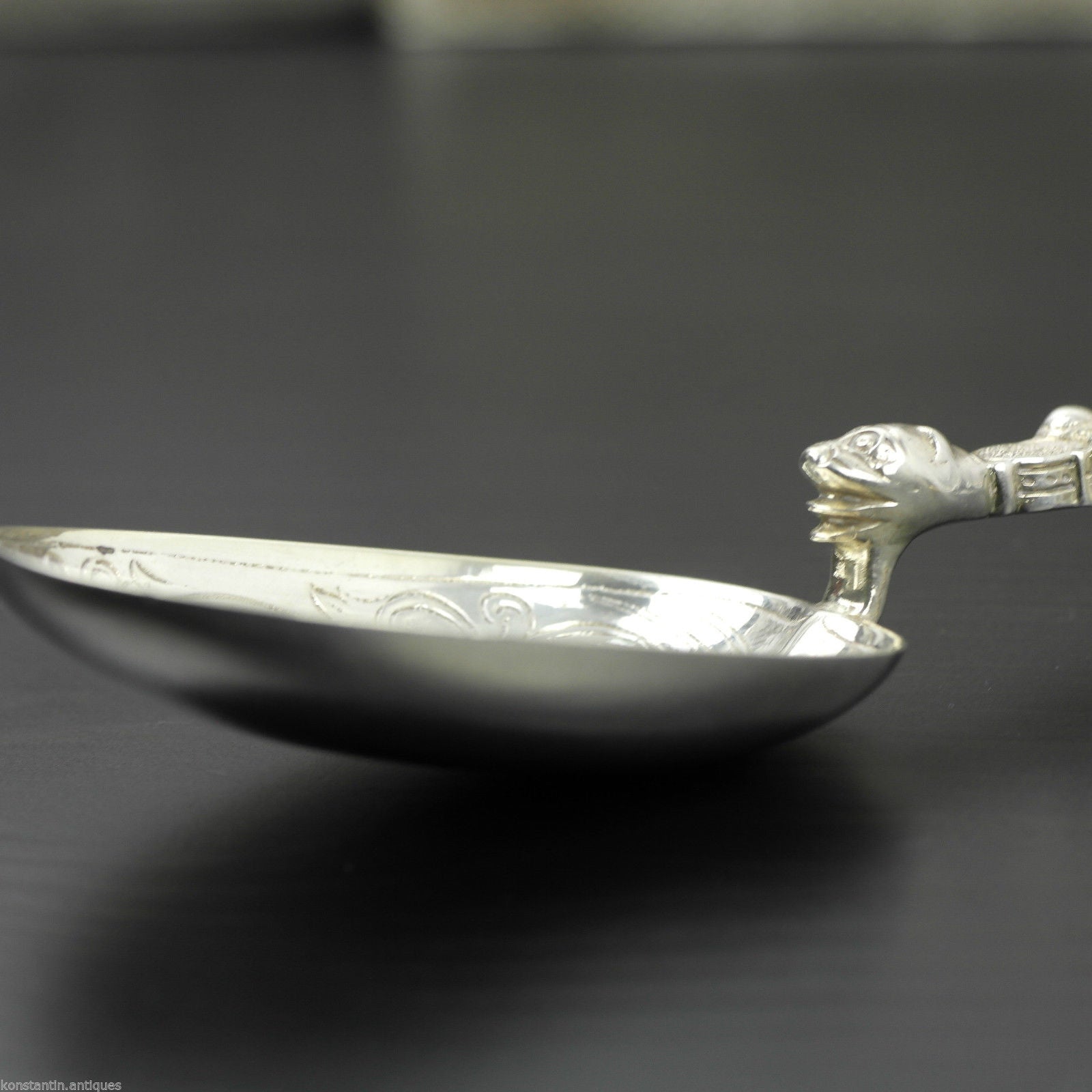 Cuchara de unción de plata de ley antigua de 1902 de 250 mm Coronación Real de Londres