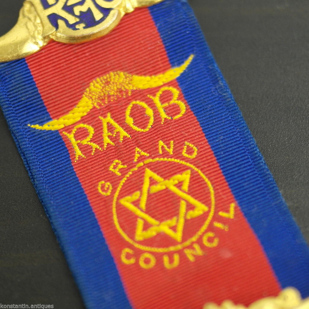 Vintage 1972 medalla chapada en oro de plata maciza Birmingham PRIMO RAOB Wyvern lodge