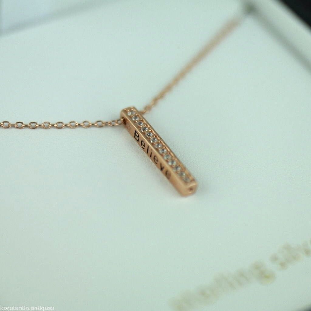 Gold Over Sterling silver Clear stone pendant on chain Stella Picciotto Verona