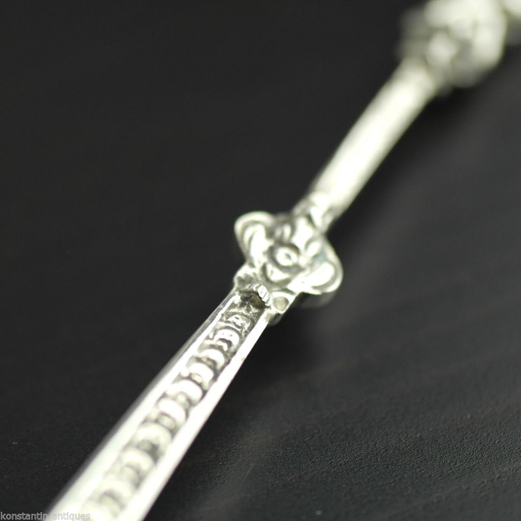 Cuchara de unción grande de plata de ley HANAU antigua del siglo XIX