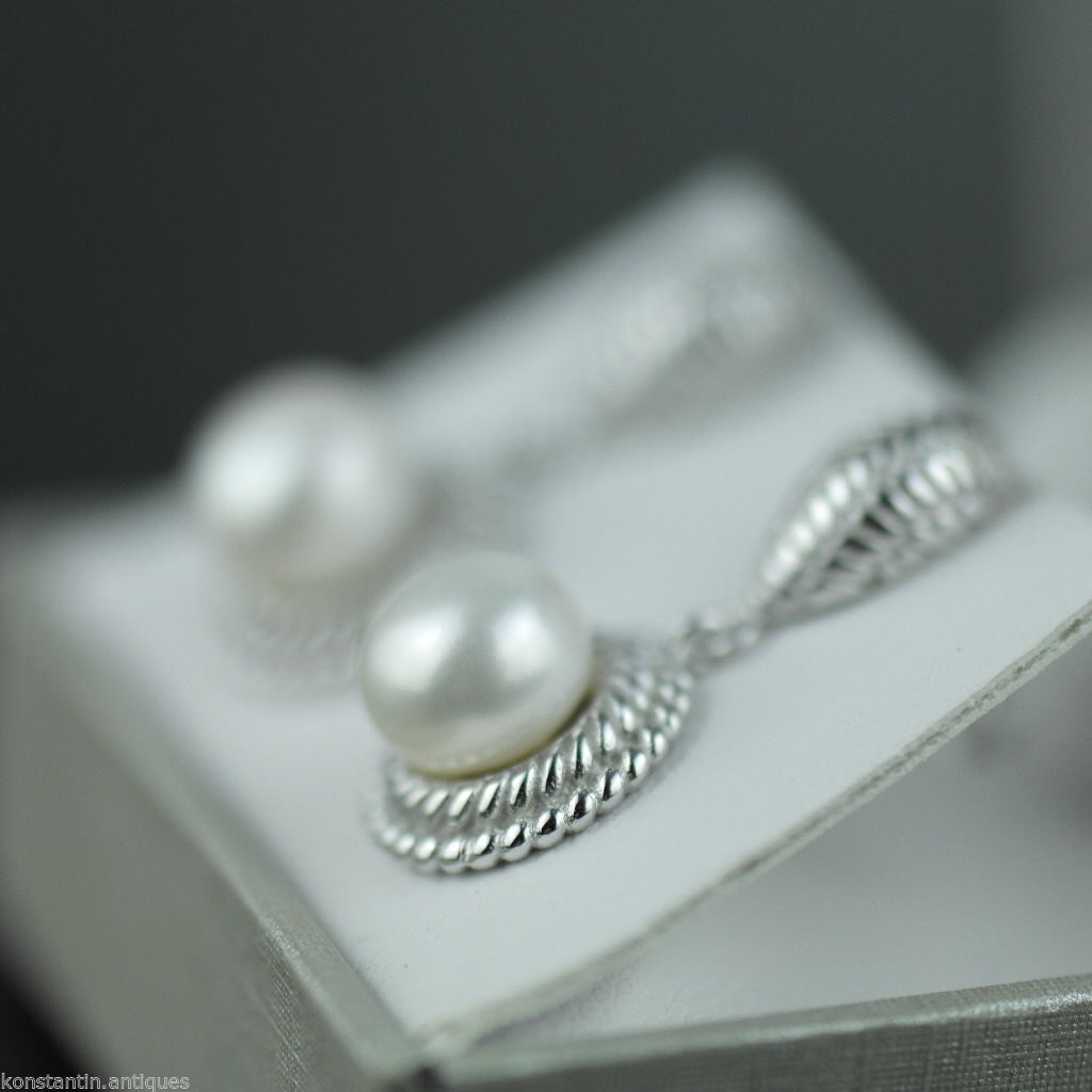 Stilvolle Sterlingsilber-Zuchtperlenohrringe CZ Lucoral 925