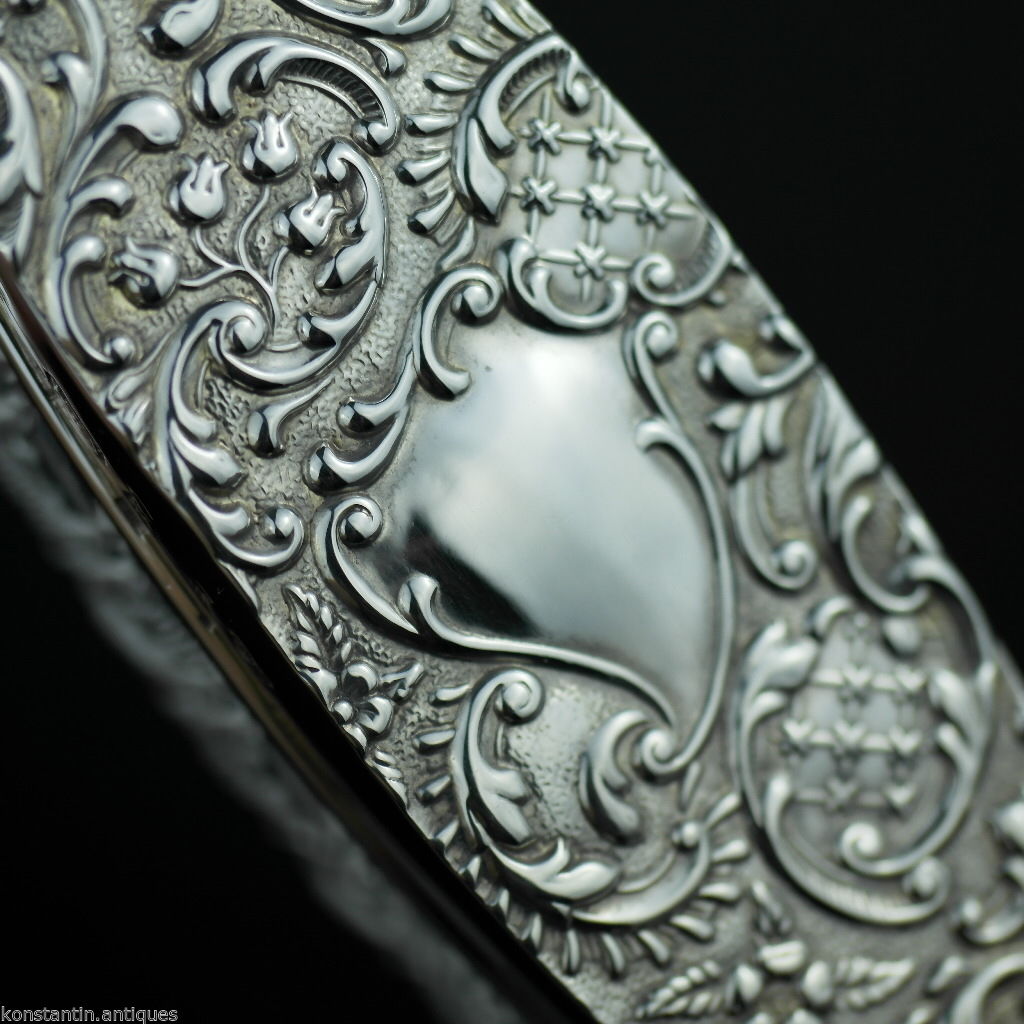 Antique 1903 sterling silver topped cut glass trinket box