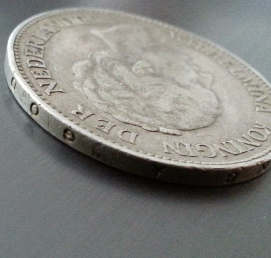 Vintage 1931 silver coin 1 gulden Queen Wilhelmina of the Netherlands 20thC